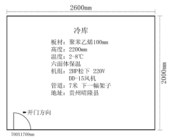 贵州晴隆9.2平米农产品保鲜库案列